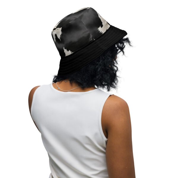 Black rim/ Blue Manic Moos Reversible bucket hat - Image 8
