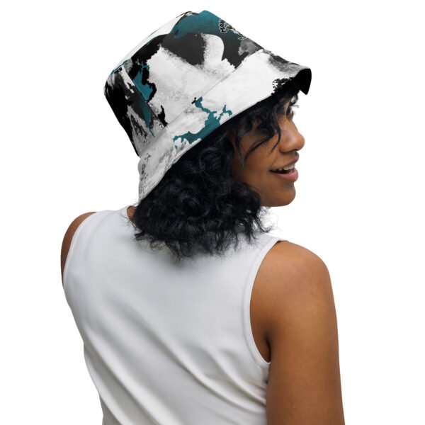 Black rim/ Blue Manic Moos Reversible bucket hat