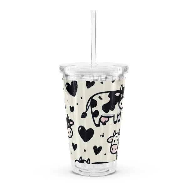 Cow Love Clear plastic tumbler - Image 4