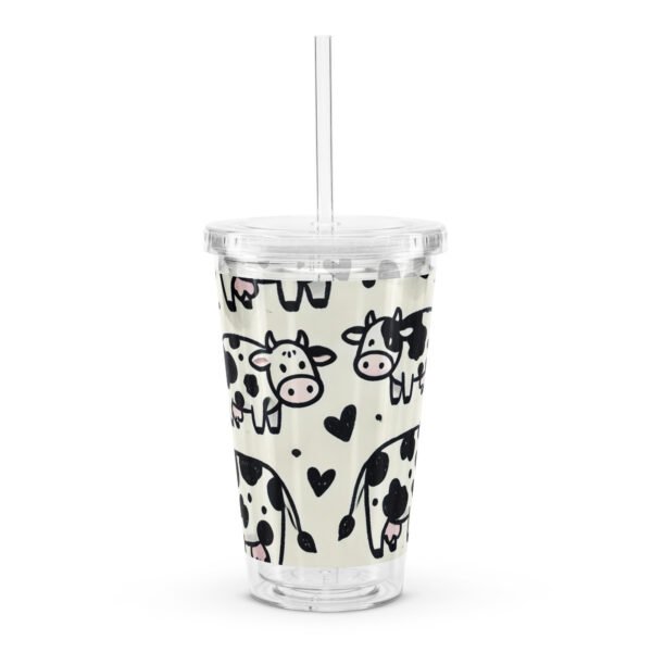 Cow Love Clear plastic tumbler - Image 3
