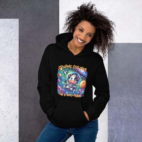 Cowsmic Explorer Unisex Hoodie - Image 2