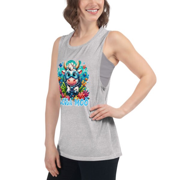 Scuba Moo Ladies’ Muscle Tank - Image 7