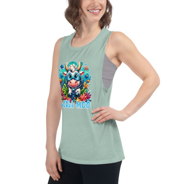 Scuba Moo Ladies’ Muscle Tank - Image 8