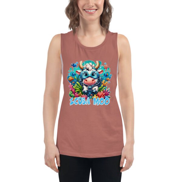 Scuba Moo Ladies’ Muscle Tank - Image 4