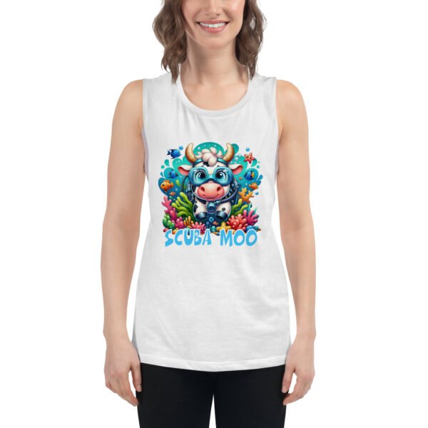 Scuba Moo Ladies’ Muscle Tank - Image 9