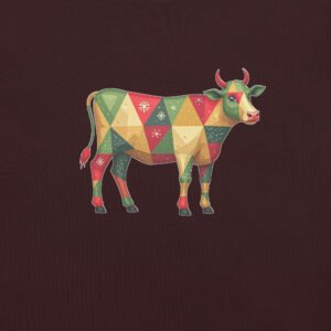 Geometric Christmas Cow T-Shirt